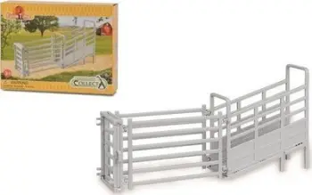 Set loje Collecta Cattle Loading Fence, gardh dhe rampë ferme, për figura bagëtie, shumëngjyrësh
