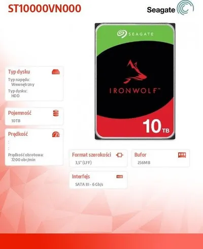 Disk Seagate IronWolf, 10 TB - 4