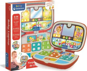 Laptop lodër Clementoni Kacperek Little Computer, edukativ për shkronja dhe numra, me drita dhe tinguj, shumëngjyrësh