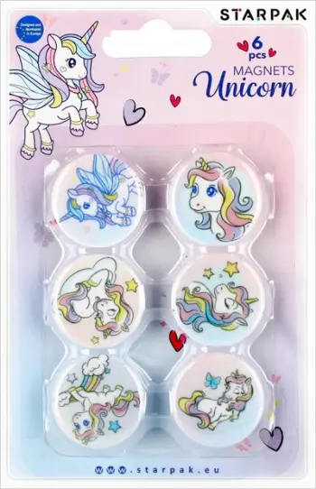 Set magnetësh STARPAK Color Magnet Unicorn, 6 copë, shumëngjyrësh