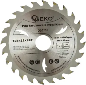 Disk sharre rrethore GEKO 125x22 mm, 24 dhëmbë, për dru