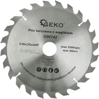 Disk sharrë rrethore GEKO, 230mm, 24 dhëmbë, vrimë 32mm - 1