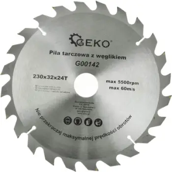 Disk sharrë rrethore GEKO, 230mm, 24 dhëmbë, vrimë 32mm