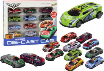 Set makina lodër Leantoys Sports Die cast Cars, 1:64, 10 copë, shumëngjyrëshe