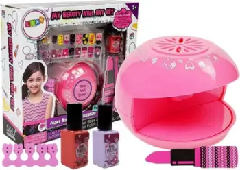 Set manikyri për fëmijë Lean Sport Nail Making Set, tharëse thonjsh, llakë dhe ngjitëse, shumëngjyrësh