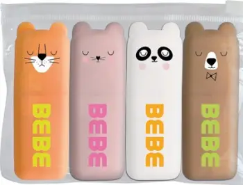 Set markera Interdruk Mini Highlighter BEBE Friends, 4 copë, shumëngjyrëshe