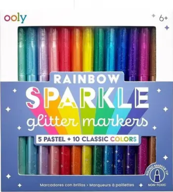 Set markera Ooly Rainbow Sparkle Glitter, 15 copa, ngjyra të përziera