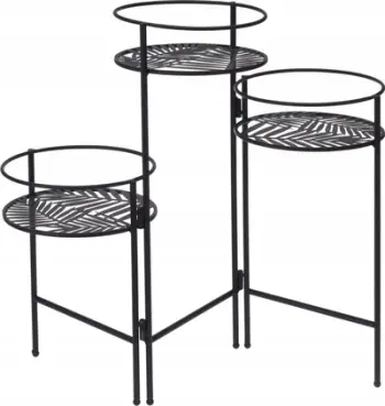 Set mbajtëse lulesh Atmosphera Interior Designer, set 3 copë, lartësia 66 cm, e zezë