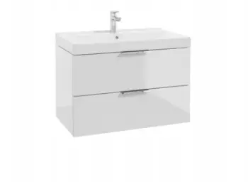 Lavabo me dollap Zest Faro D50, 2 sirtarë, montim në mur, e bardhë me shkëlqim