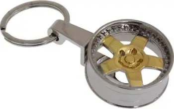 Varëse çelësash Rim, formë felge makine, metal, ngjyrë ari