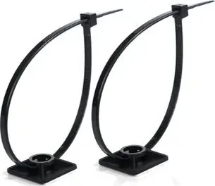 Set mbajtësesh vetëngjitëse kabllosh, 19x19mm, 10 copë, të zeza