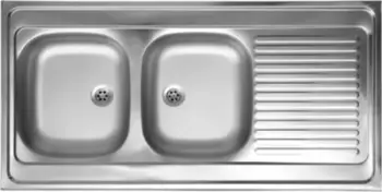 Lavaman kuzhine Overlay 60, 120x60 cm, 2 vaskë me pikatore, inox