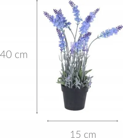Lavandë artificiale dekorative në vazo, 40 cm, lejla - 2
