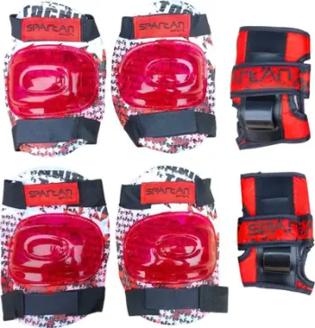 Set mbrojtës për patina Spartan, 6 pjesë, madhësia L, i zi