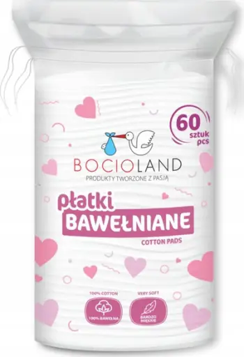 Disko pambuku kozmetike Bocioland, 100% pambuk, 60 copë, të bardha
