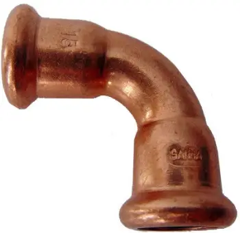 Gypth këndor bakri Sanha Cu 15 2K Press, 90°, për tuba 15 mm
