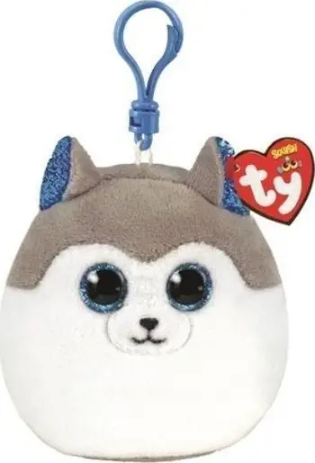 Varëse lodër pelushi Ty Mini Beanie Squish a Boos Slush Husky, 3", gri e bardhë