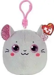 Varëse lodër TY Catnip Mouse Squishy Beanie Clip, 10 cm, e butë, gri