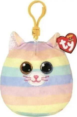 Varëse lodër Heather Cat Squish Clip, antistres, material i butë, shumëngjyrëshe