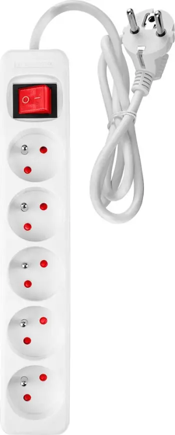 Parazgjerues elektrik Neo, 1.5m, 3x1.5mm2, me buton ON OFF, i bardhë