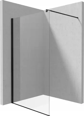 Paravan dushi Deante Kerria Walk in Wall, 140 cm, xham transparent 6 mm, profil i zi
