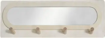 Varëse muri druri Today Simplicity, 75x47cm, me pasqyrë, bezhë