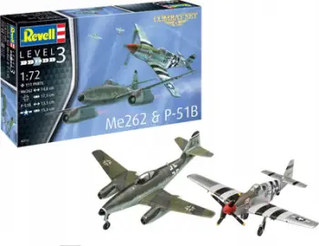 Set model aeroplanësh Revell Combat Set Me262 dhe P-51, shkalla 1:72, me bojëra dhe ngjitës