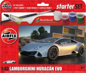 Set model lodër Airfix Lamborghini Huracan, STARTER SET, për montim, shumëngjyrësh