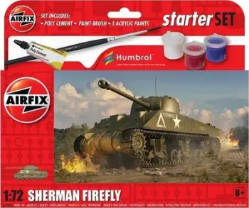Set modelimi Airfix Starter Set Sherman Firefly, tank miniaturë, shumëngjyrësh