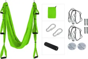 Hamak yoga ajrore Master Aerial, 2.5 m, me montim, i gjelbër