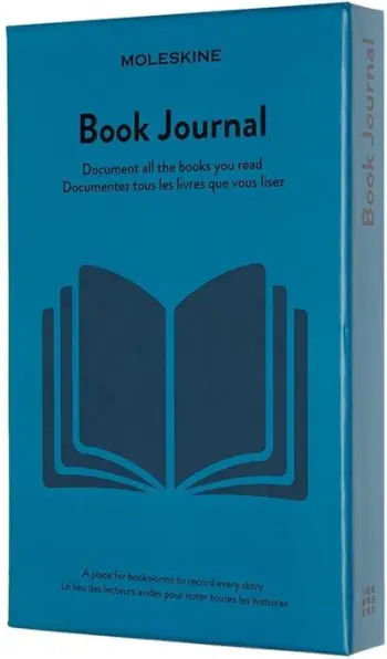Ditar librash Moleskine Book Journal Large, kapak i fortë, 5" x 8.25", blu