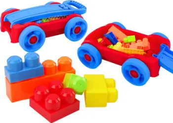 Set ndërtimi LEAN Toys Baby Wagon, 22 pjesë, me karrocë, shumëngjyrëshe