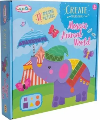 Set ngjitësash për fëmijë Askato Sticker Activity Animals, aktivitet kreativ, me kafshë, shumëngjyrësh