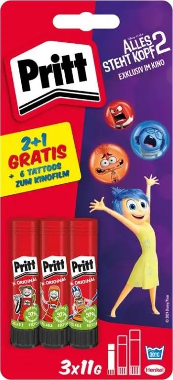 Set ngjitësi Pritt Paw Patrol, 3x11g, me 6 tatuazhe, shumëngjyrësh