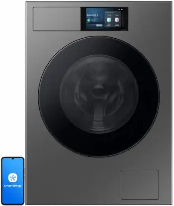 Lavatrice rrobash Samsung AI Home, 9kg, ngarkim frontal, inoks me derë të zezë