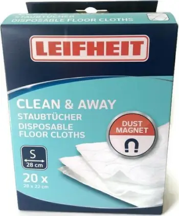 Lecka të thata për mop Leifheit Clean and Away, 26 cm, 20 copë, të bardha