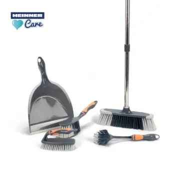 Set pastrimi Heinner Care Mega Clean, 5 pjesë, çelik inox dhe gomë, gri dhe portokalli