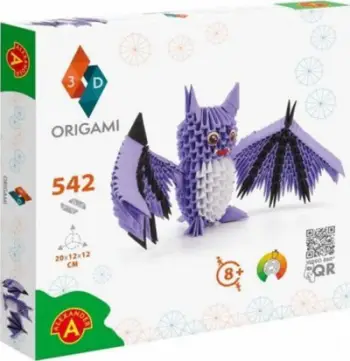Set origami kreativ Alexander Zest Kreat Origami Bat 3D, 542 pjesë, lakuriq nate dekorativ, shumëngjyrësh