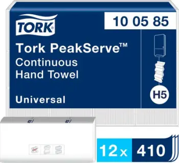 Lecka letre Tork PeakServe Continuous H5, për ambiente me fluks të lartë, e bardhë