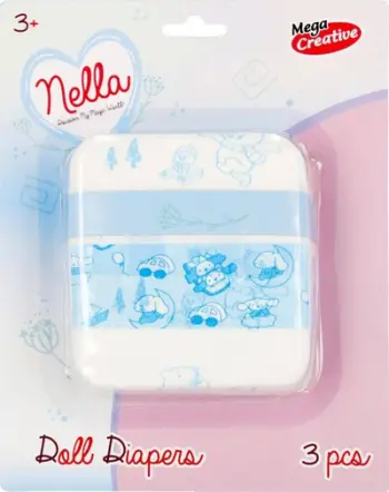Set pelena lodrash Nella MEGA CREATIVE 502566, 3 copë, të bardha me motive blu