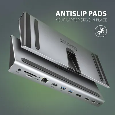 Docking Station AXAGON HMC-4KX3 USB-C 5GBPS TRIPLE 4K DISPLAY 11IN1, 40cm - 11