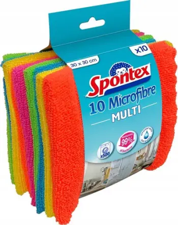 Lecka mikrofibre Spontex Multi, set 10 copë, shumëngjyrëshe