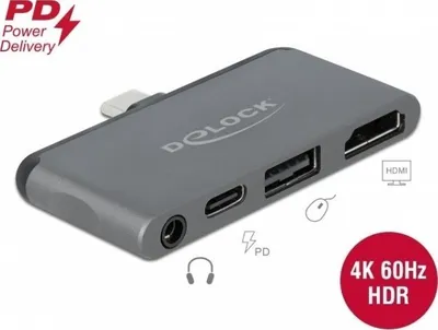 Docking station DeLOCK Mini 87751, USB C, HDMI 4K 60Hz, gri - 1