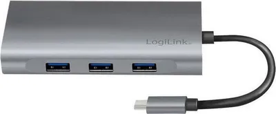 Docking station LogiLink UA0383, USB C 10 in 1, Power Delivery, argjendtë - 3