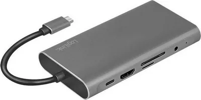Docking station LogiLink UA0383, USB C 10 in 1, Power Delivery, argjendtë - 4