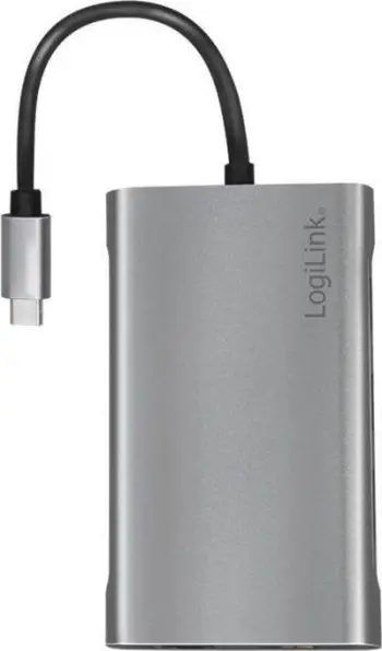 Docking station LogiLink UA0383, USB C 10 in 1, Power Delivery, argjendtë