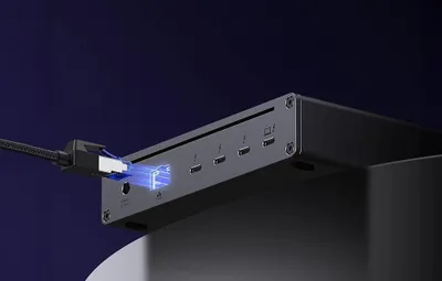 Docking station Ugreen 4x Thunderbolt 4, 3x USB, RJ45, 140W, gri - 3