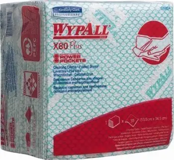 Lecka pastruese Kimberly Clark WypAll X80 Plus 19154, 35x34cm, paketim 8x30, jeshile