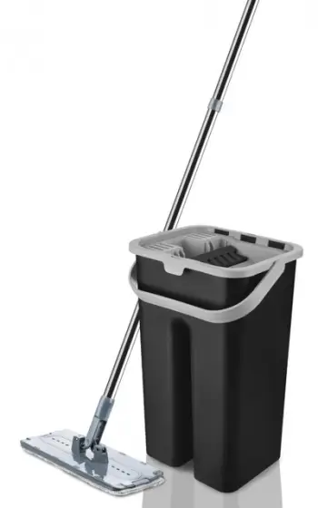 Set pastrimi Vanora Master Clean Flat Mop, 2 copë, plastikë, i zi gri