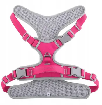 Set për qen Red Dingo Oxford B, jeleku XL, jakë dhe lash, rozë gri